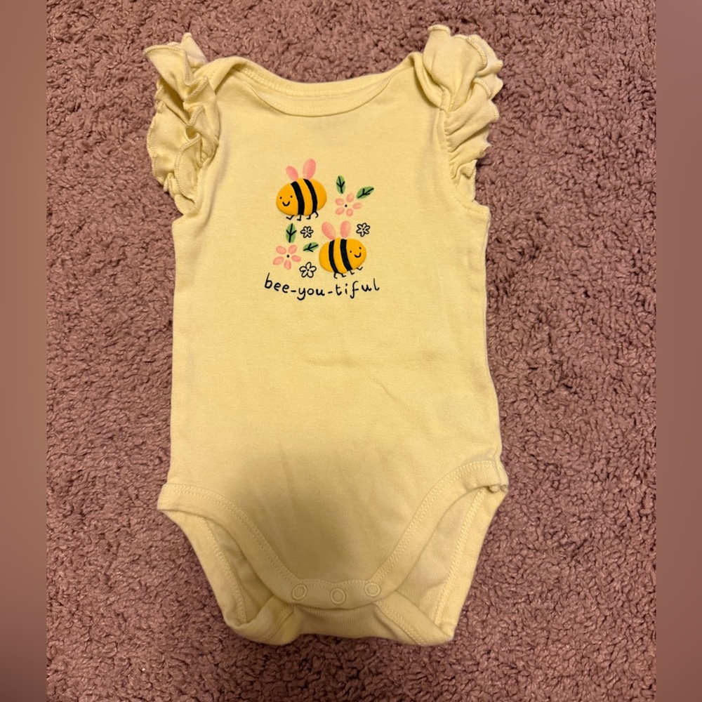 Charming Bee-Themed Yellow Bodysuit